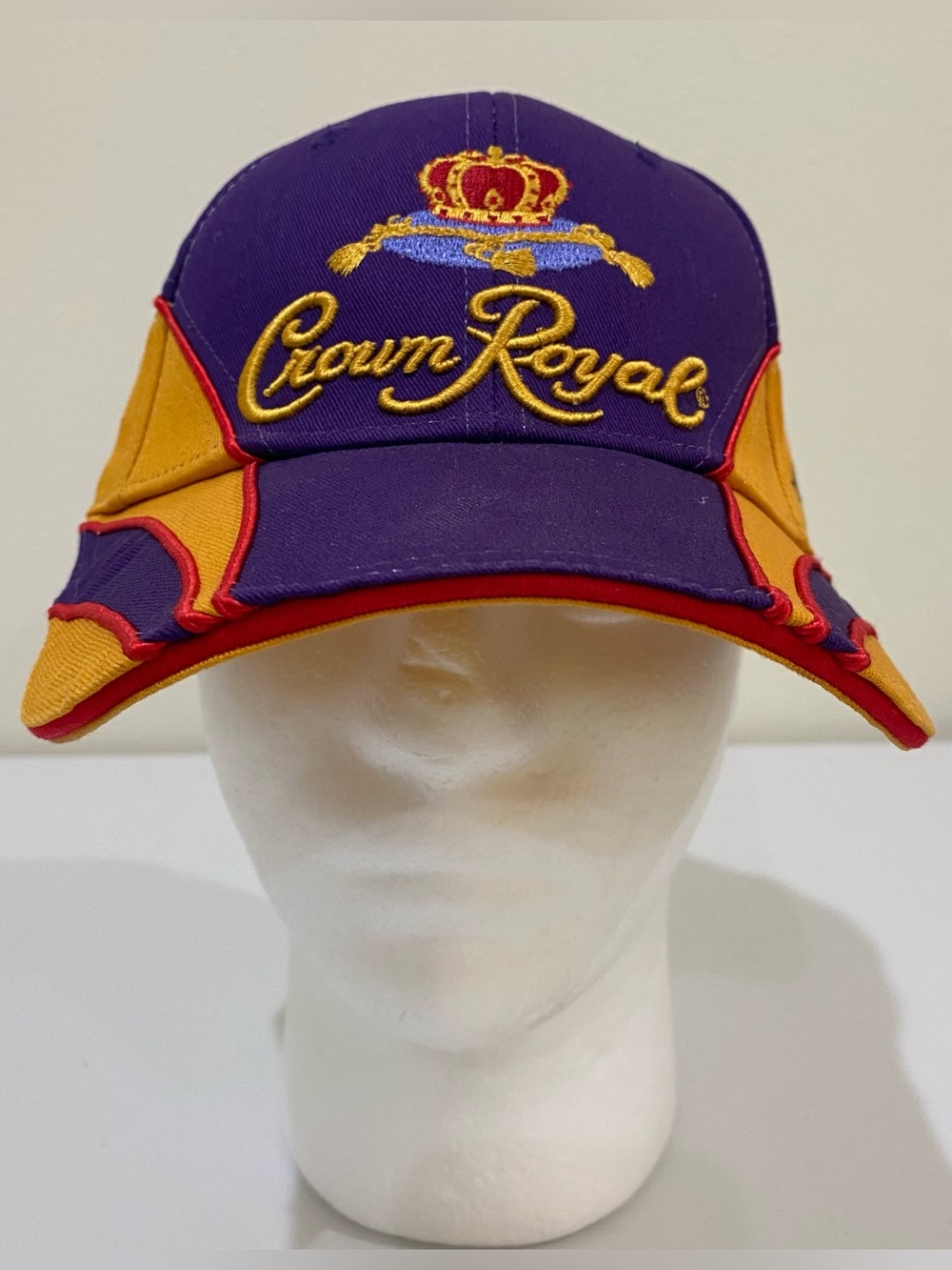 Crown Royal Chase Authentics Adjustable Hat Purple Yellow Drivers Line